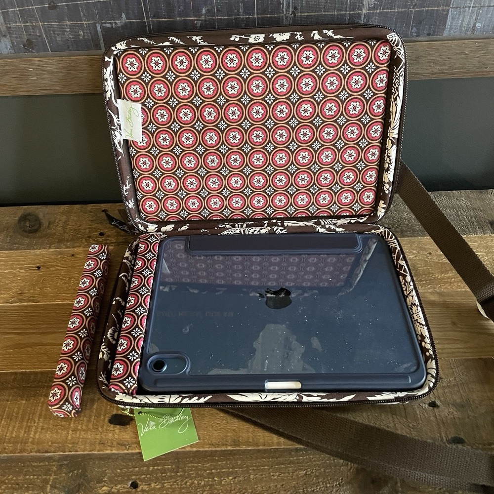NWT VERA BRADLEY Mini Laptop Tablet Case Asian Imperial Toile Padded 12" x 8.5"